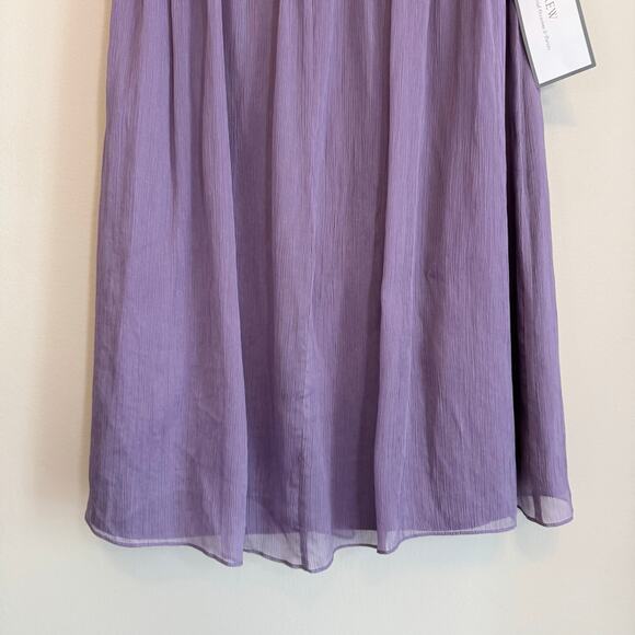 J.Crew Taryn Mini Dress 2 Purple Silk Strapless Chiffon Bridesmaid Cocktail NWT - Picture 5 of 10
